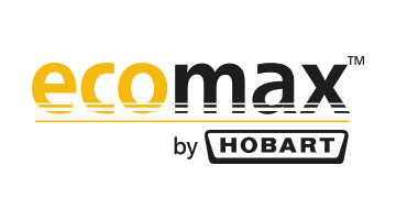 Logo ecomax by Hobart – marka oferująca profesjonalne zmywarki do szkła i naczyń dla gastronomii, energooszczędne rozwiązania kuchenne.
